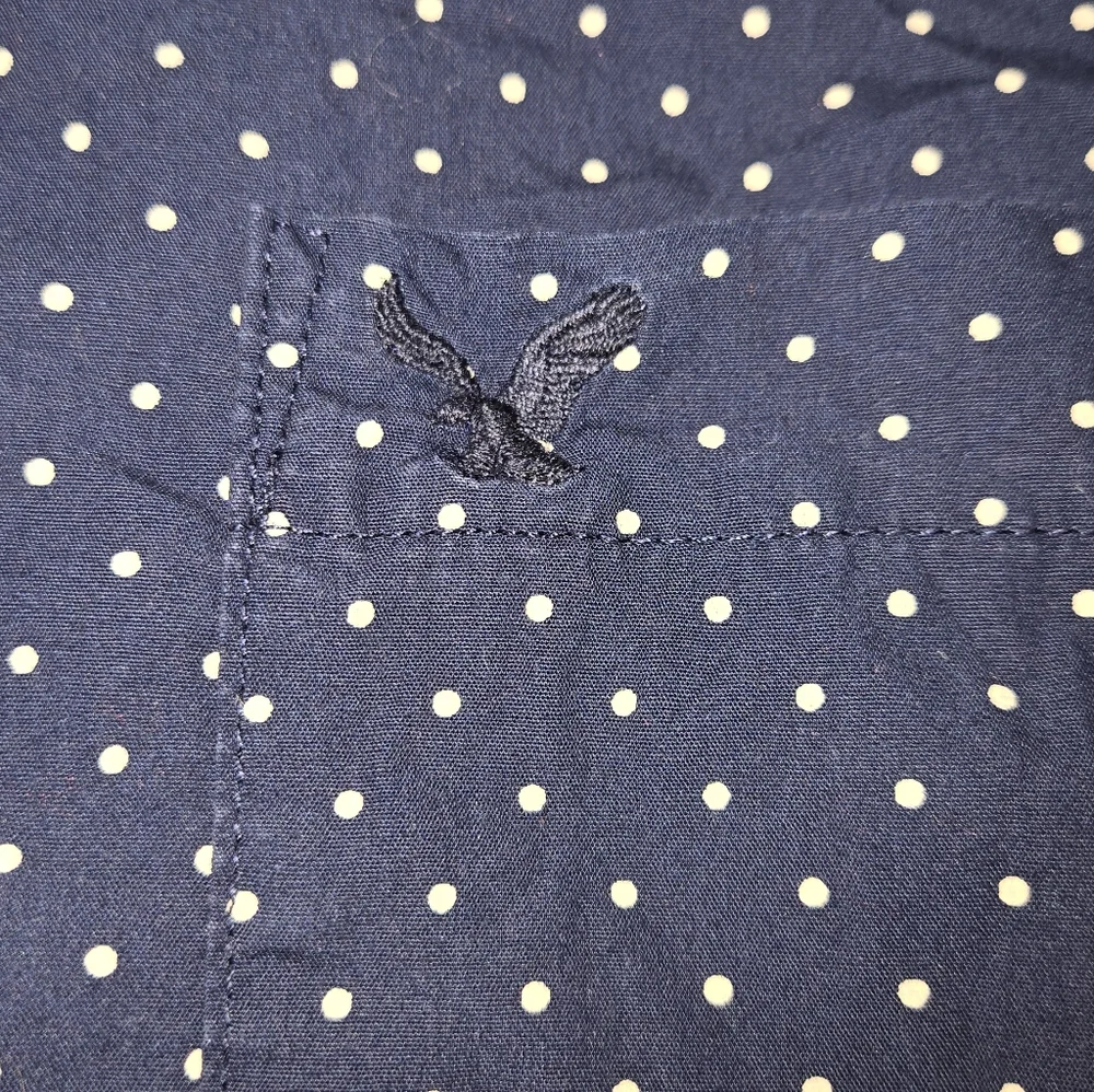👕 👕2 For 1!!! Men's Dress Shirts American Eagle Dots & Land's End Chambray - Picture 3 of 10
